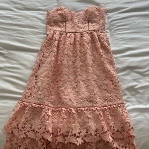 Club Monaco Pink Lace Midi Dress